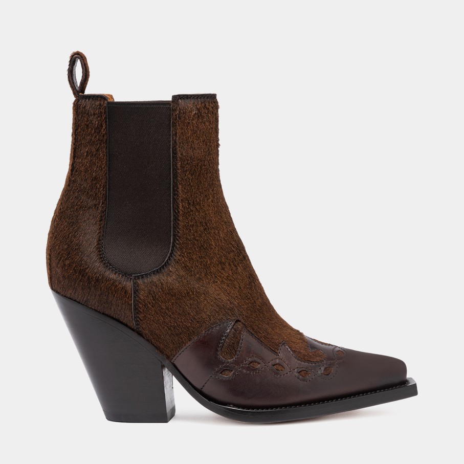 Women'S BUTTERO | Buttero Miley Ankle Boots In Brown Pony Skin B10701Vara-Dc1/A-Brown