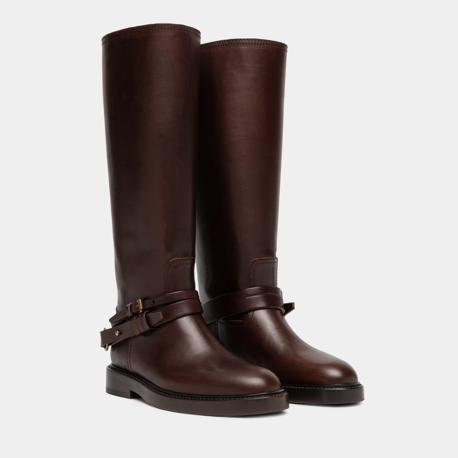 Women'S BUTTERO | Buttero Laydee Boots In Ebony Leather B10670Etru-Dg1/34-Ebano