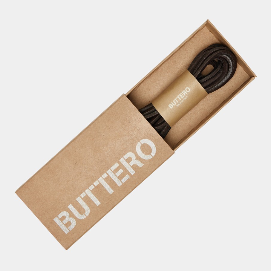 Accessories BUTTERO | Buttero Leather Laces Color Dark Brown St-Strq-Tdm