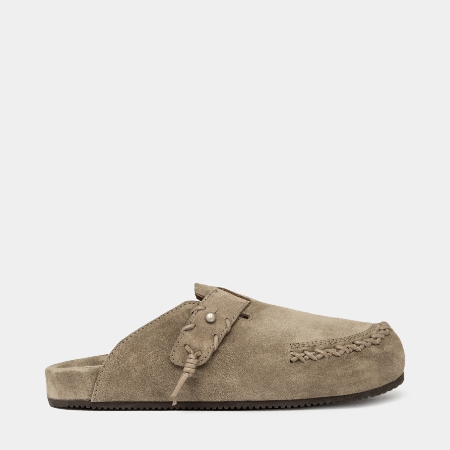 Men'S BUTTERO | Buttero Glamping Sabot In Lead Gray Suede B10550Gorh-Ug1/72-Grey