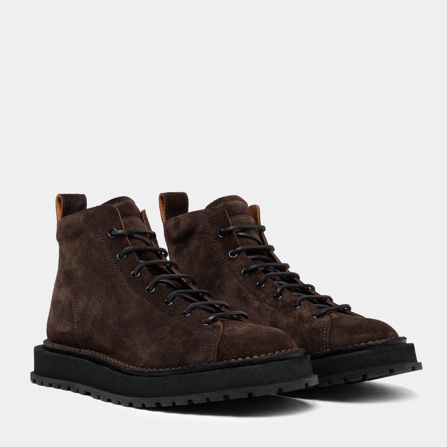 Men'S BUTTERO | Buttero Aedi Boots In Dark Brown Suede B10081Gorh-Ug1/04-Tdm