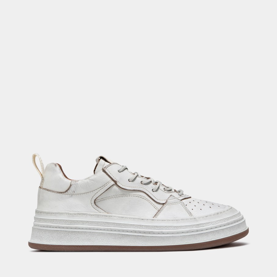 Women'S BUTTERO | Buttero Circolo Sneakers In Used Leather White B10040Rube-Ug1/02-Bianco