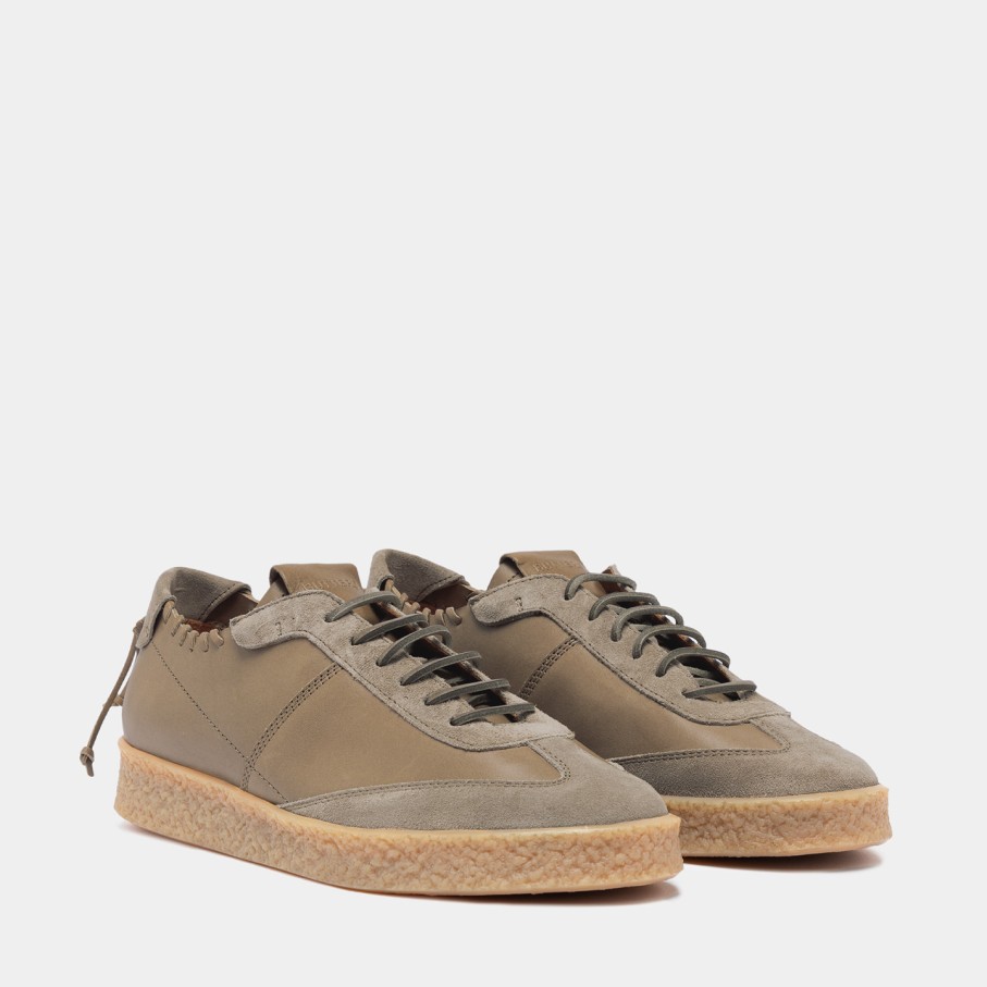 Men'S BUTTERO | Buttero Crespo Sneakers In Khaki Leather B10601Varc-Dg1/C-Khaki