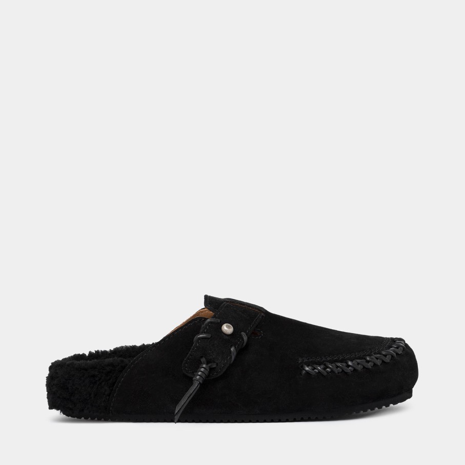 Women'S BUTTERO | Buttero Glamping Sabot In Black Suede B10642Varb-Dg1/B-Nero