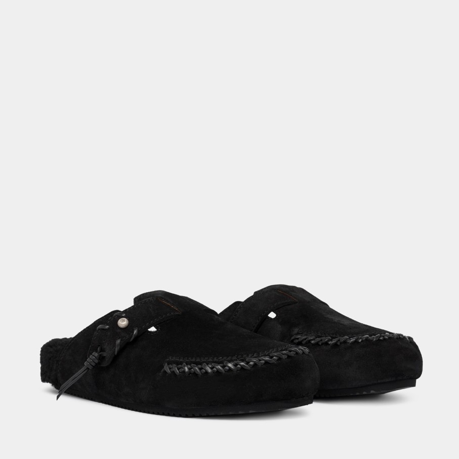 Women'S BUTTERO | Buttero Glamping Sabot In Black Suede B10642Varb-Dg1/B-Nero