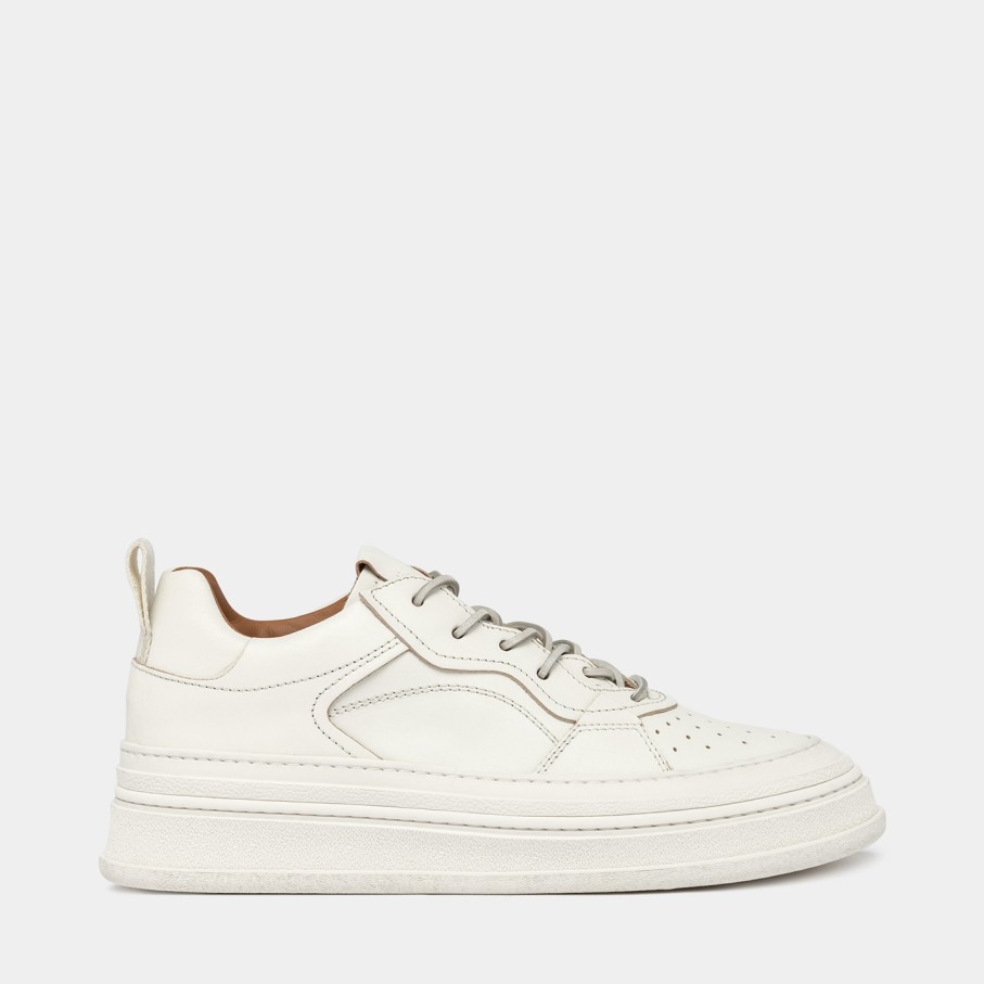 Women'S BUTTERO | Buttero Circolo Sneakers In White Leather B10530Rous-Ug1/02-Bianco