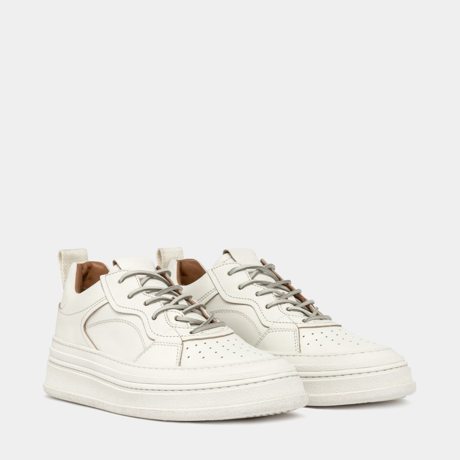 Women'S BUTTERO | Buttero Circolo Sneakers In White Leather B10530Rous-Ug1/02-Bianco