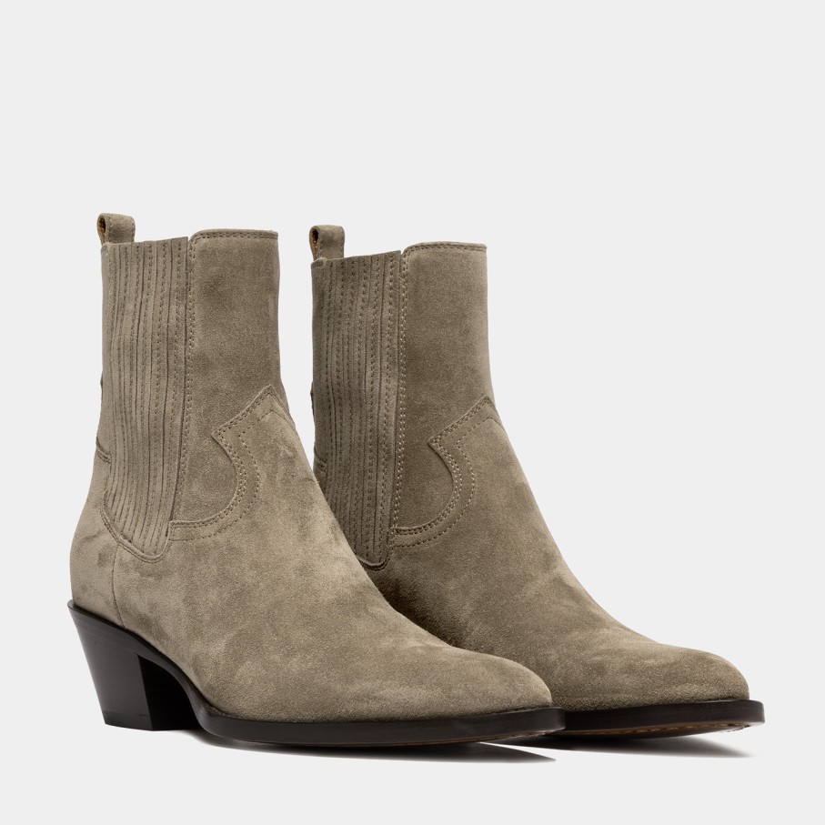 Women'S BUTTERO | Buttero Annie Ankle Boots In Coconut Suede B10190Lig-Dc1/73-Coconut