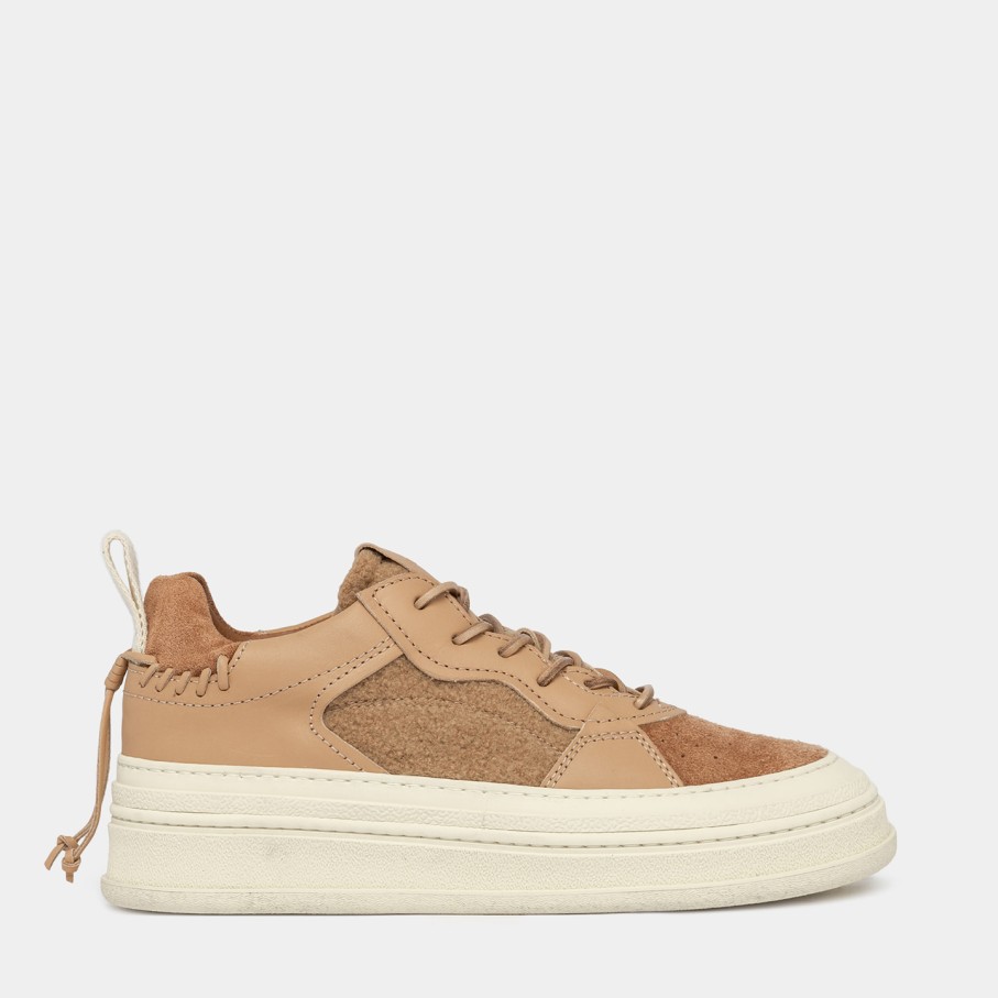 Women'S BUTTERO | Buttero Circolo Sneakers In Sienna Wool And Leather B10631Vara-Dg1/A-Creta