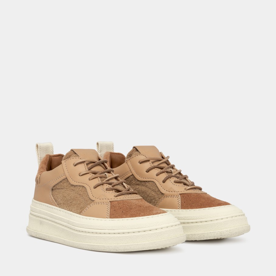 Women'S BUTTERO | Buttero Circolo Sneakers In Sienna Wool And Leather B10631Vara-Dg1/A-Creta