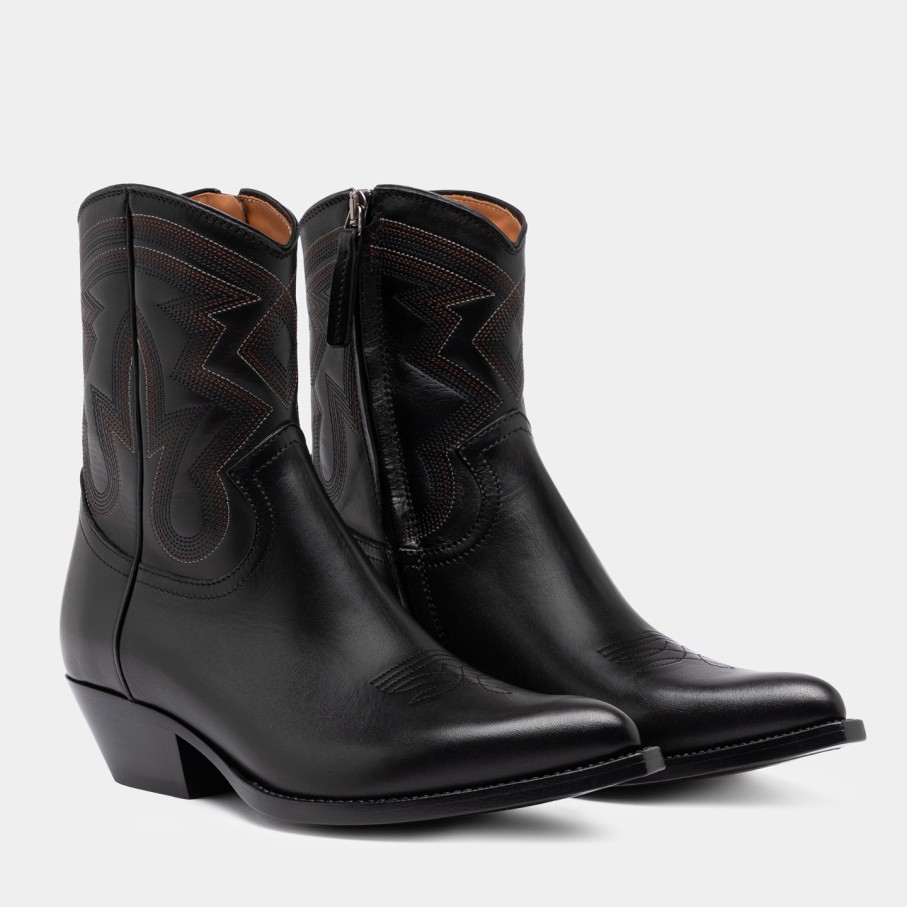 Women'S BUTTERO | Buttero Flee Ankle Boots In Black Leather B10681Varc-Dc1/C-Nero