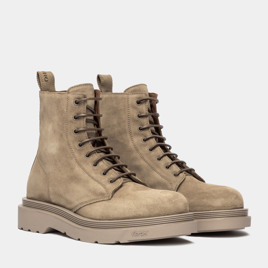 Men'S BUTTERO | Buttero Storia Commando Boots In Suede Khaki B9773Palig-Ug1/50-Lead