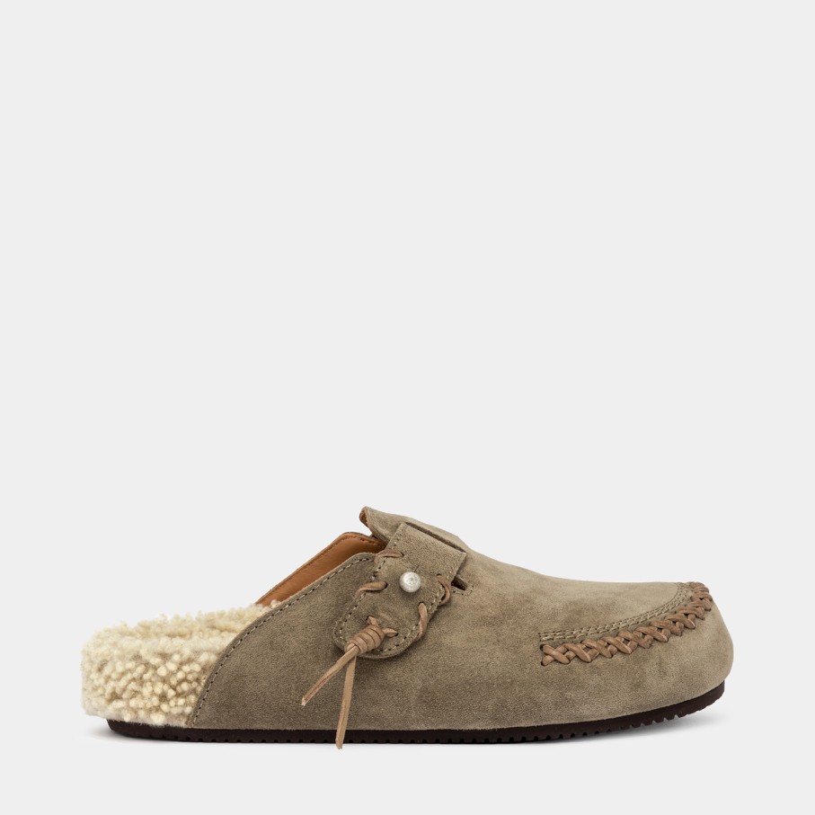 Women'S BUTTERO | Buttero Glamping Sabot In Coconut Brown Suede B10642Vara-Dg1/A-Coconut