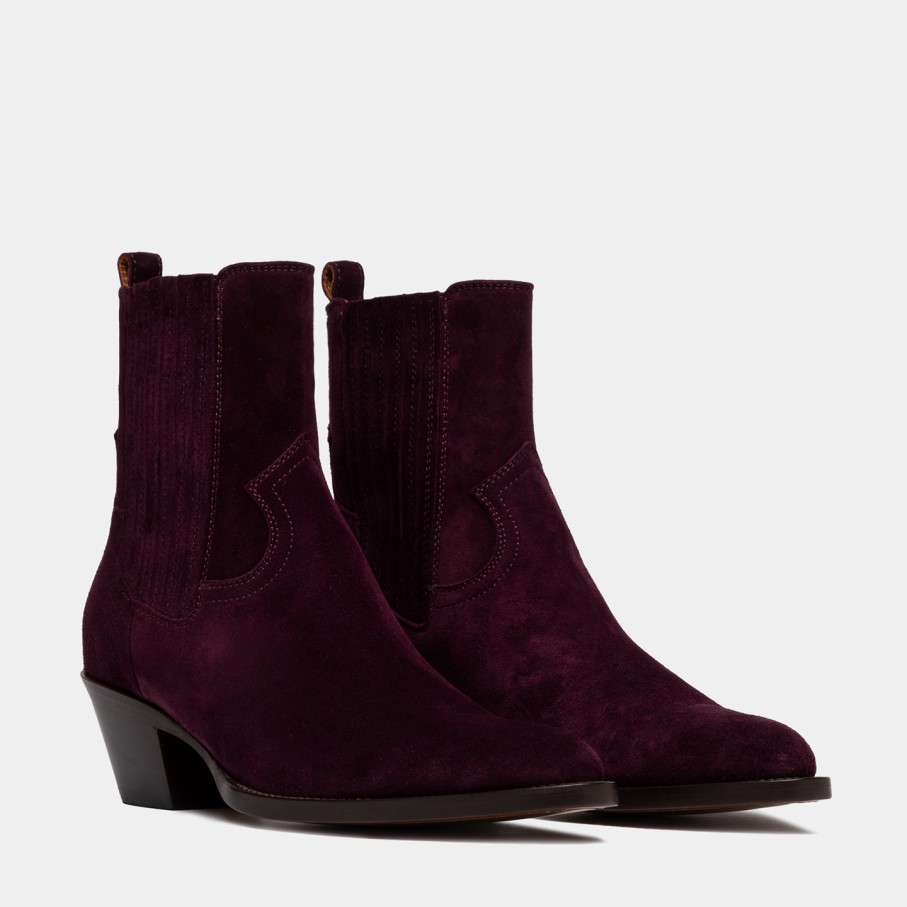 Women'S BUTTERO | Buttero Annie Ankle Boots In Amarone Burgundy Suede B10190Lig-Dc1/51-Amarone