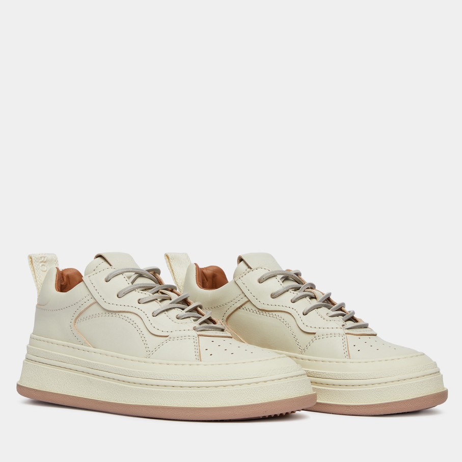 Men'S BUTTERO | Buttero Circolo Sneakers In Cream White Leather B10181Rous-Dg1/03-Anise