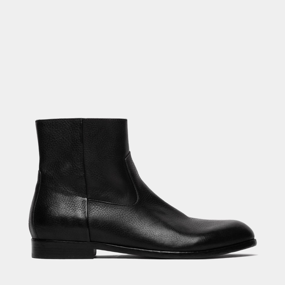 Men'S BUTTERO | Buttero Floyd Ankle Boots In Black Hammered Leather B10090Main-Uc1/01-Nero